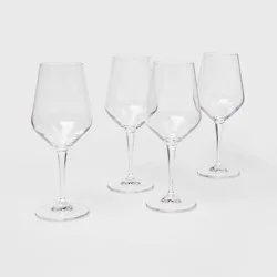 15oz 4pk Glass Atherton White Wine Glasses - Threshold™: Traditional, Dishwasher-Safe, BPA & Lead-Free Drinkware