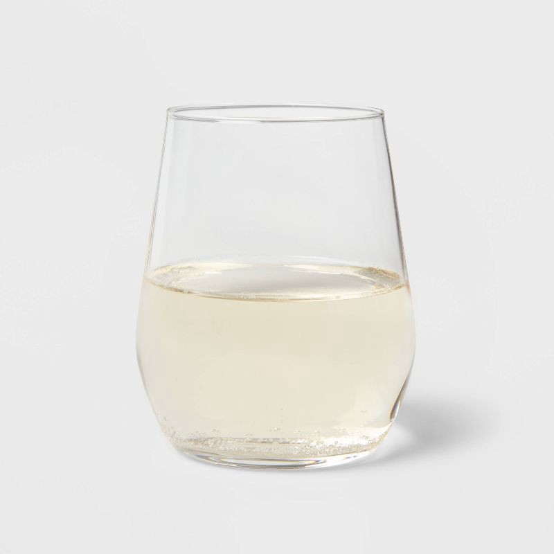 slide 3 of 4, 12oz 4pk Glass Atherton Stemless Wine Glasses - Threshold™, 4 ct; 12 oz