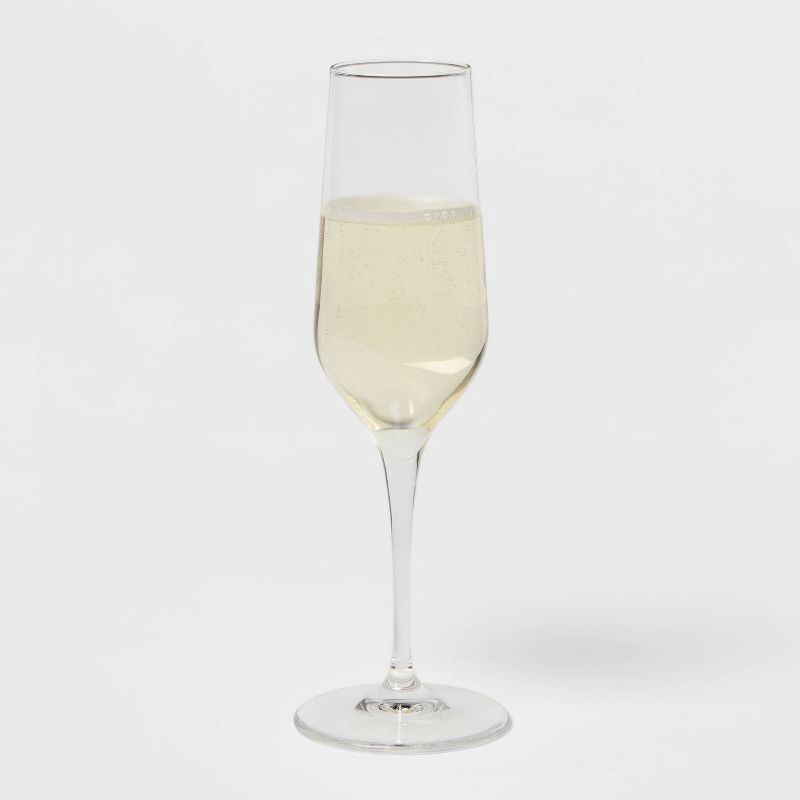 slide 3 of 4, 8oz 4pk Glass Atherton Champagne Glasses - Threshold™: Traditional Clear Flutes, Dishwasher-Safe, BPA & Lead-Free, 4 ct; 8 oz
