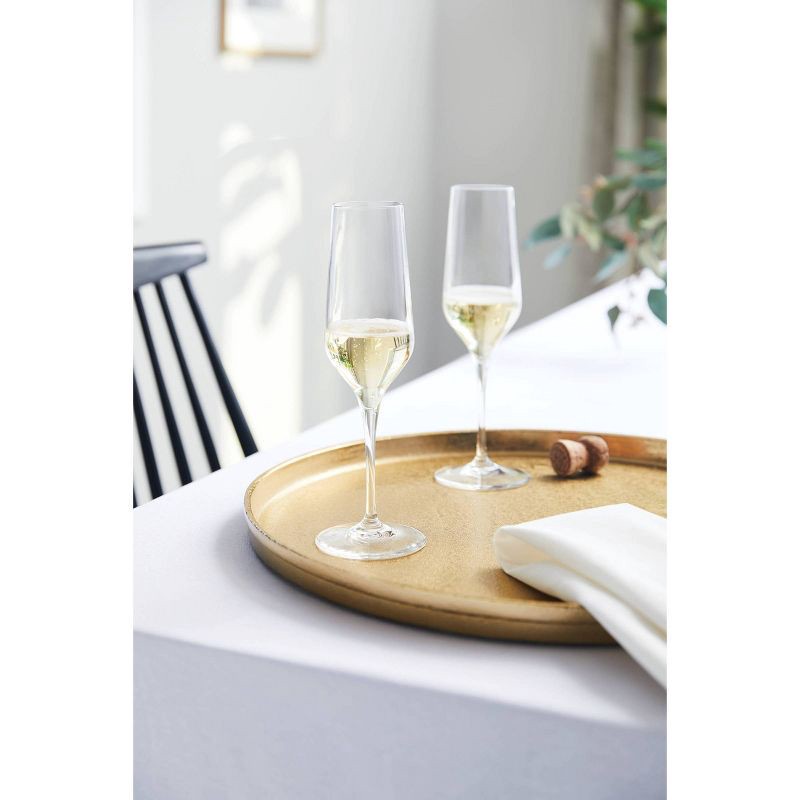 slide 4 of 4, 8oz 4pk Glass Atherton Champagne Glasses - Threshold™: Traditional Clear Flutes, Dishwasher-Safe, BPA & Lead-Free, 4 ct; 8 oz