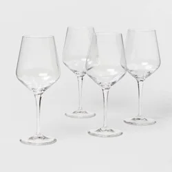 22oz 4pk Glass Atherton Red Wine Glasses - Threshold™: Traditional Style, Dishwasher-Safe, BPA & Lead-Free Drinkware