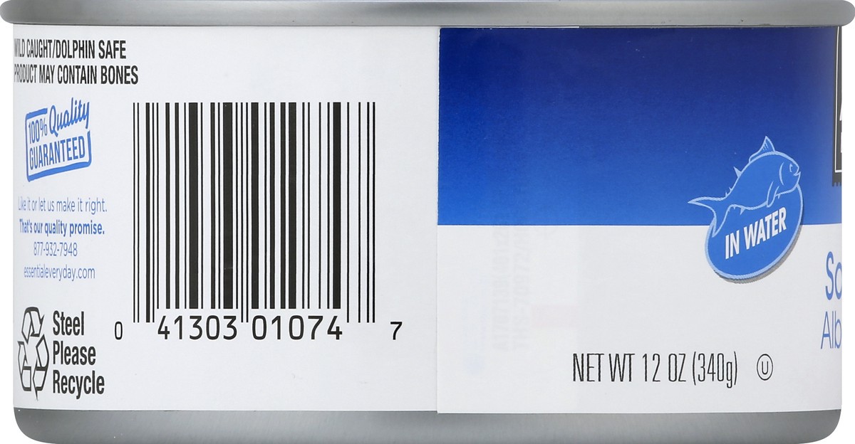 slide 4 of 6, Essential Everyday Tuna, White Albacore, In Water, Solid, 12 oz