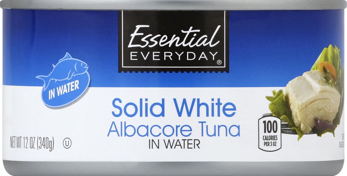 slide 3 of 6, Essential Everyday Tuna, White Albacore, In Water, Solid, 12 oz