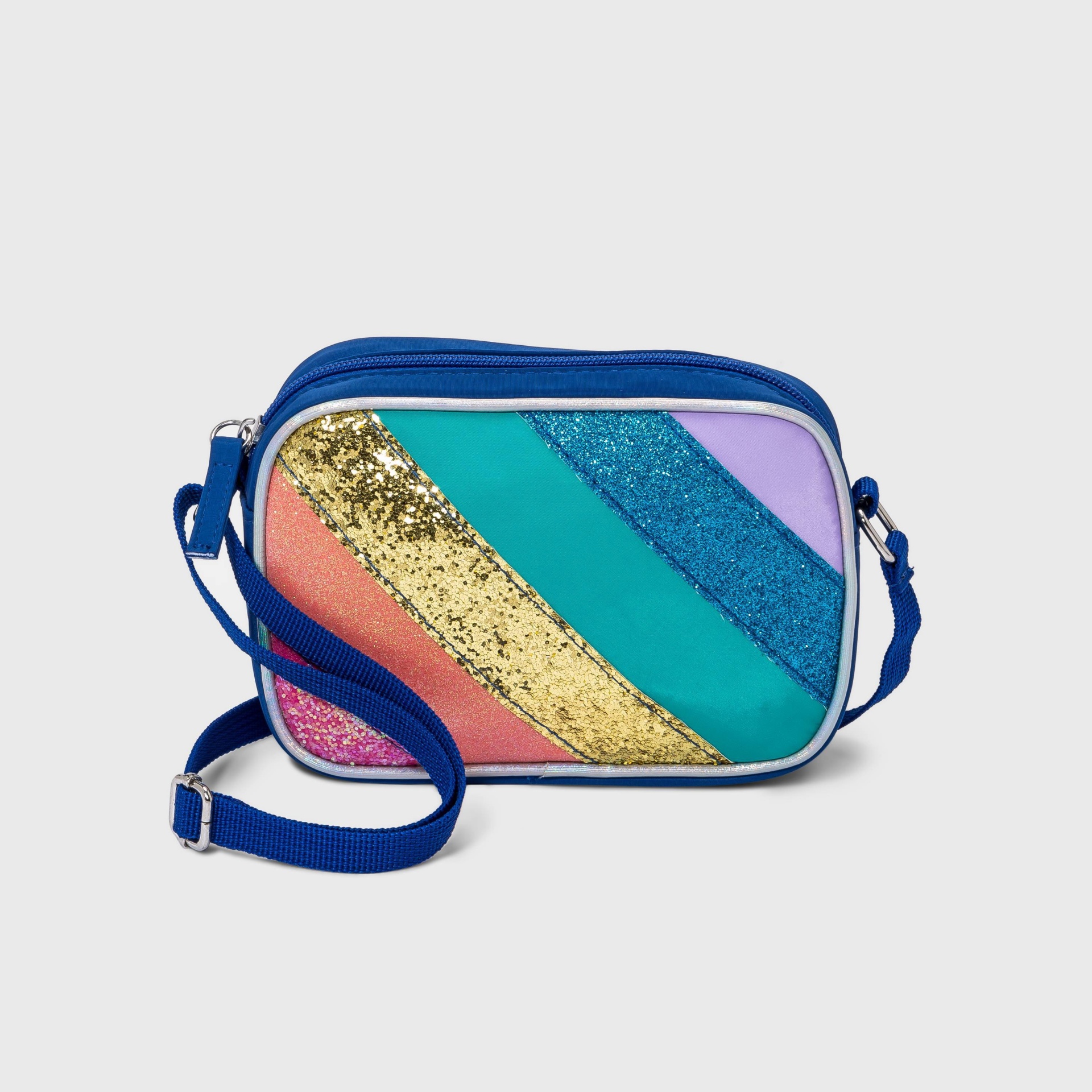 Girls' Glitter Rainbow Striped Crossbody Bag - Cat & Jack 1 ct