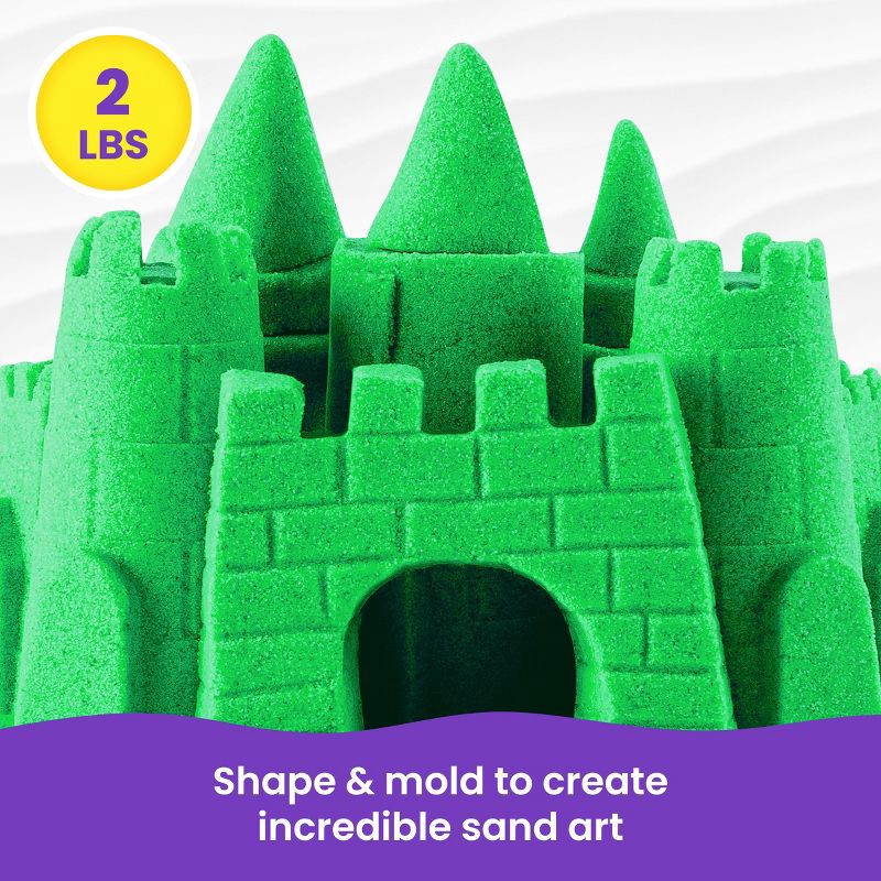 slide 3 of 9, Kinetic Sand 2lb Green Play Sand, 2 lb