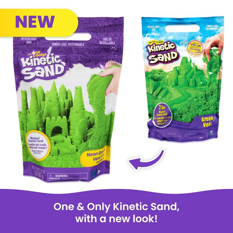slide 6 of 9, Kinetic Sand 2lb Green Play Sand, 2 lb