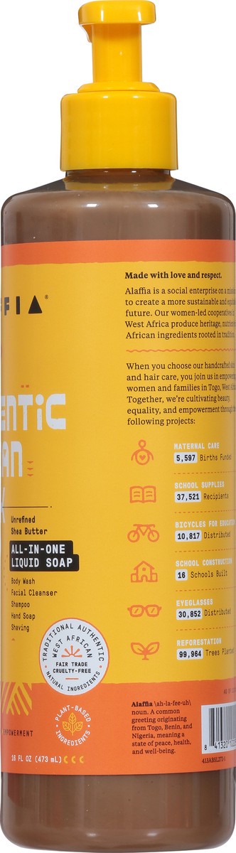 slide 8 of 9, Alaffia Authentic African Black Soap Unscented All-in-one Liquid Soap, 16 fl oz