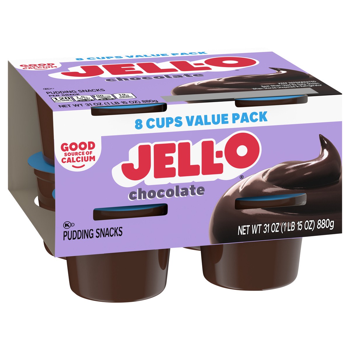 slide 8 of 9, Jell-O Original Chocolate Ready-to-Eat Pudding Snack Cups Value Pack, 8 ct Cups, 8 ct