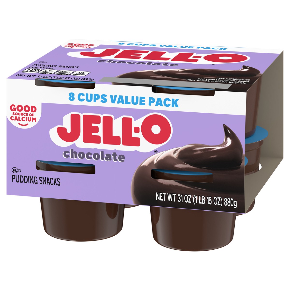 slide 5 of 9, Jell-O Original Chocolate Ready-to-Eat Pudding Snack Cups Value Pack, 8 ct Cups, 8 ct