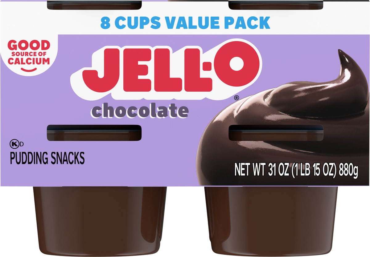 slide 3 of 9, Jell-O Original Chocolate Ready-to-Eat Pudding Snack Cups Value Pack, 8 ct Cups, 8 ct