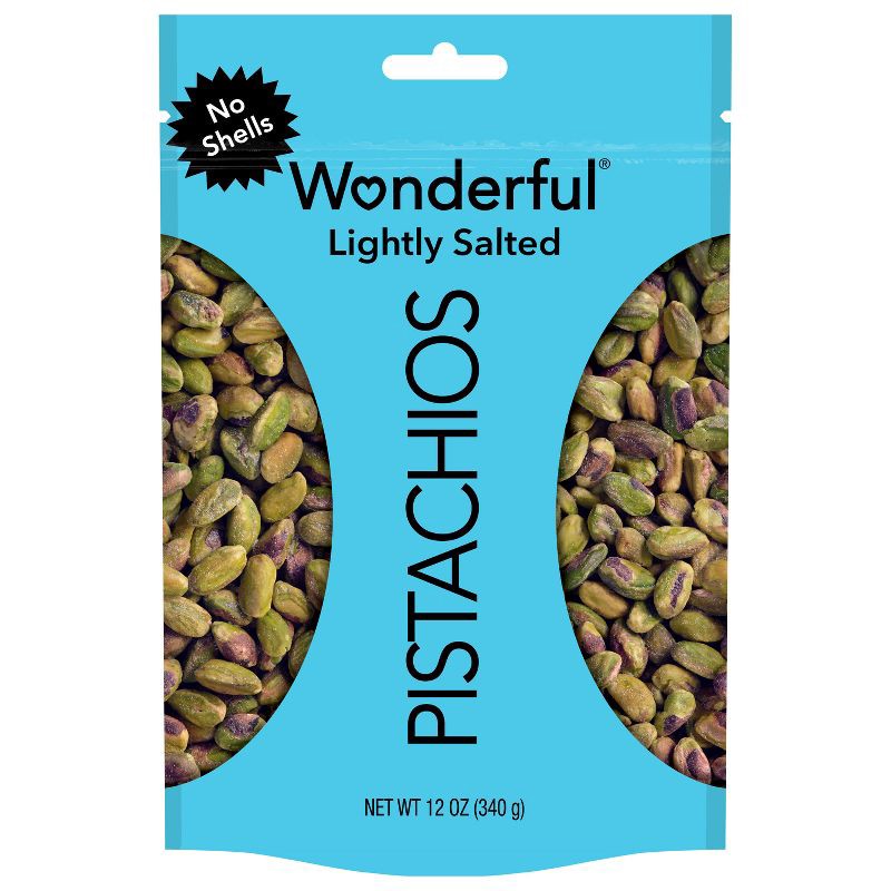 slide 1 of 8, Wonderful Roasted Light Salt No Shells Pistachios - 12oz, 12 oz