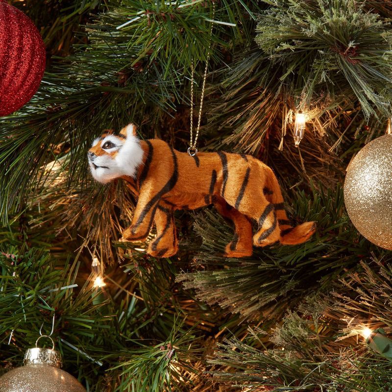 slide 2 of 3, Faux Fur Tiger Christmas Tree Ornament - Wondershop™, 1 ct
