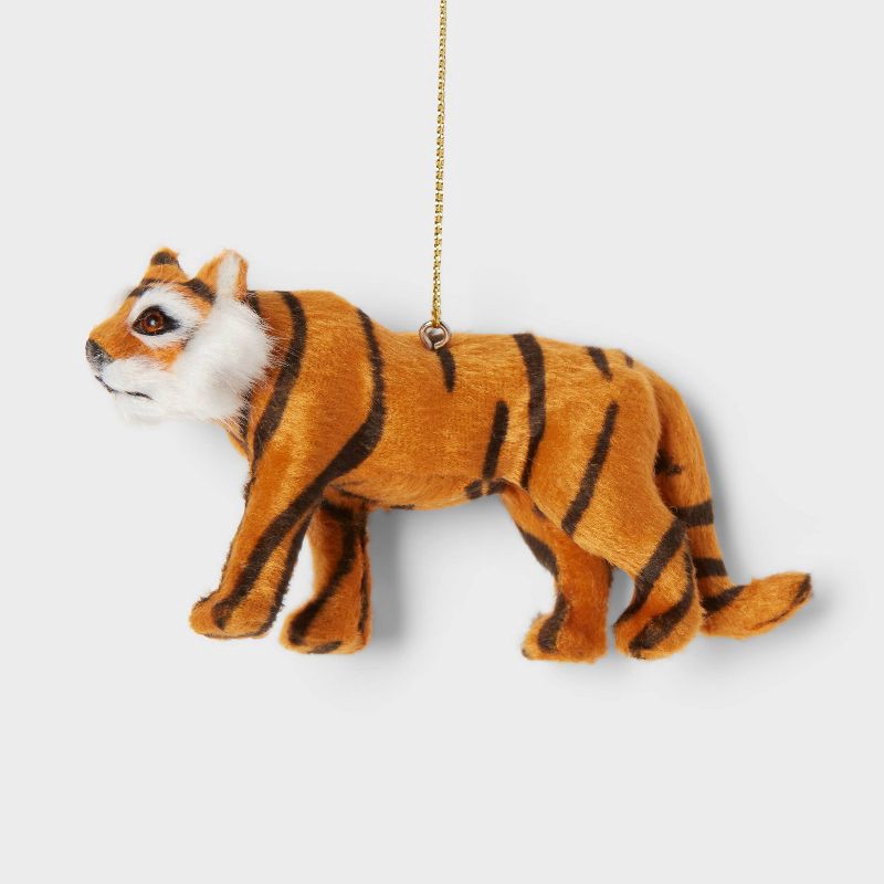 slide 1 of 3, Faux Fur Tiger Christmas Tree Ornament - Wondershop™, 1 ct