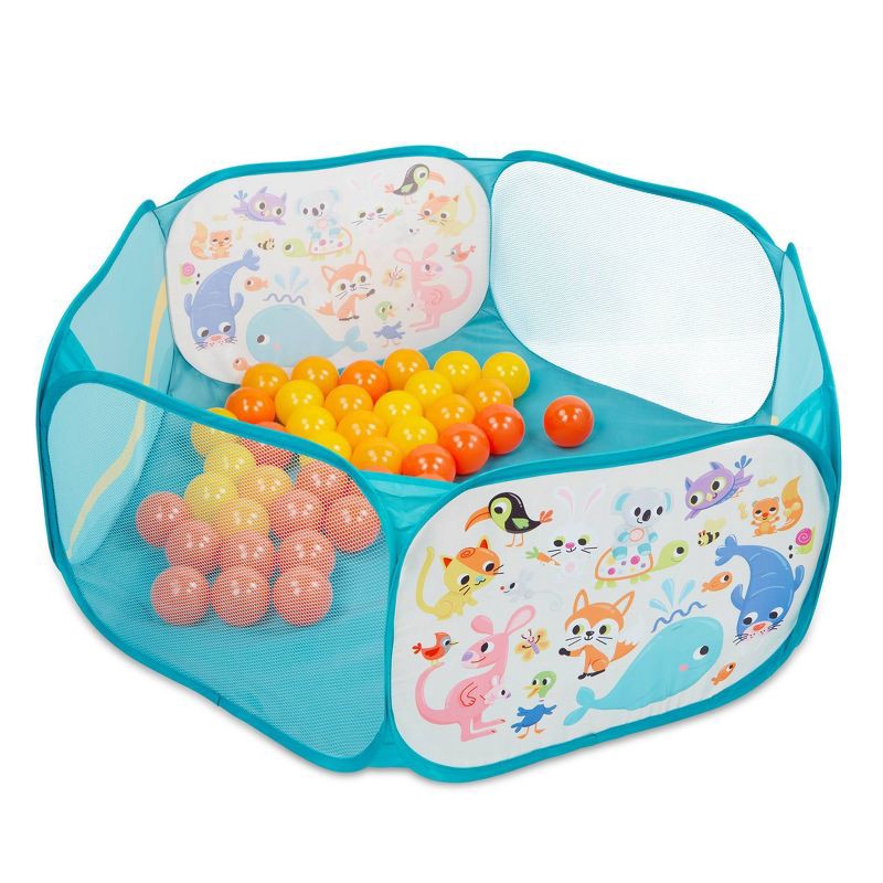 slide 5 of 5, B. toys - Ball Pit with Balls - Mini Playspace, 1 ct