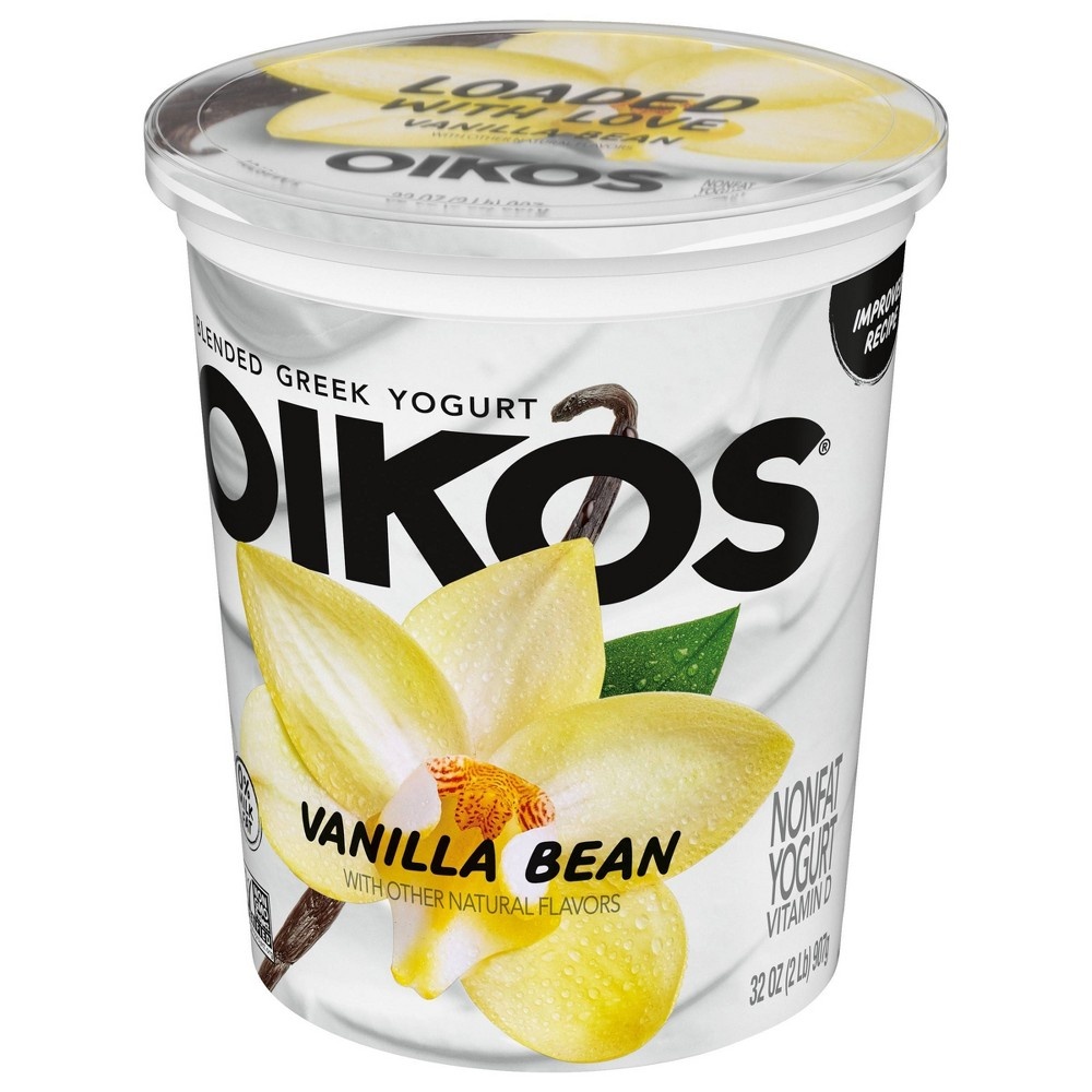 slide 7 of 7, Oikos Blended Vanilla Bean Greek Nonfat Yogurt - 32oz Tub, 32 oz