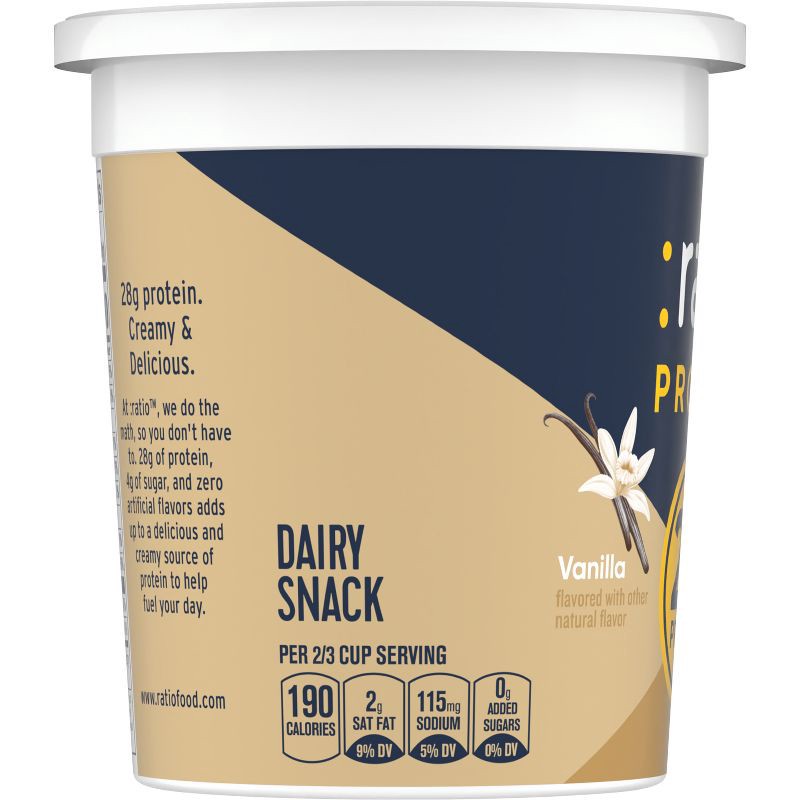 slide 5 of 7, :ratio PROTEIN Vanilla Probiotic Yogurt - 28g Protein 24oz, 28 gram, 24 oz