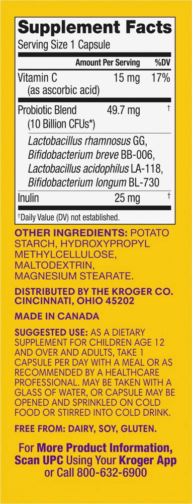 slide 4 of 6, Kroger Maximum Strength Probiotic Dietary Supplement, 30 ct