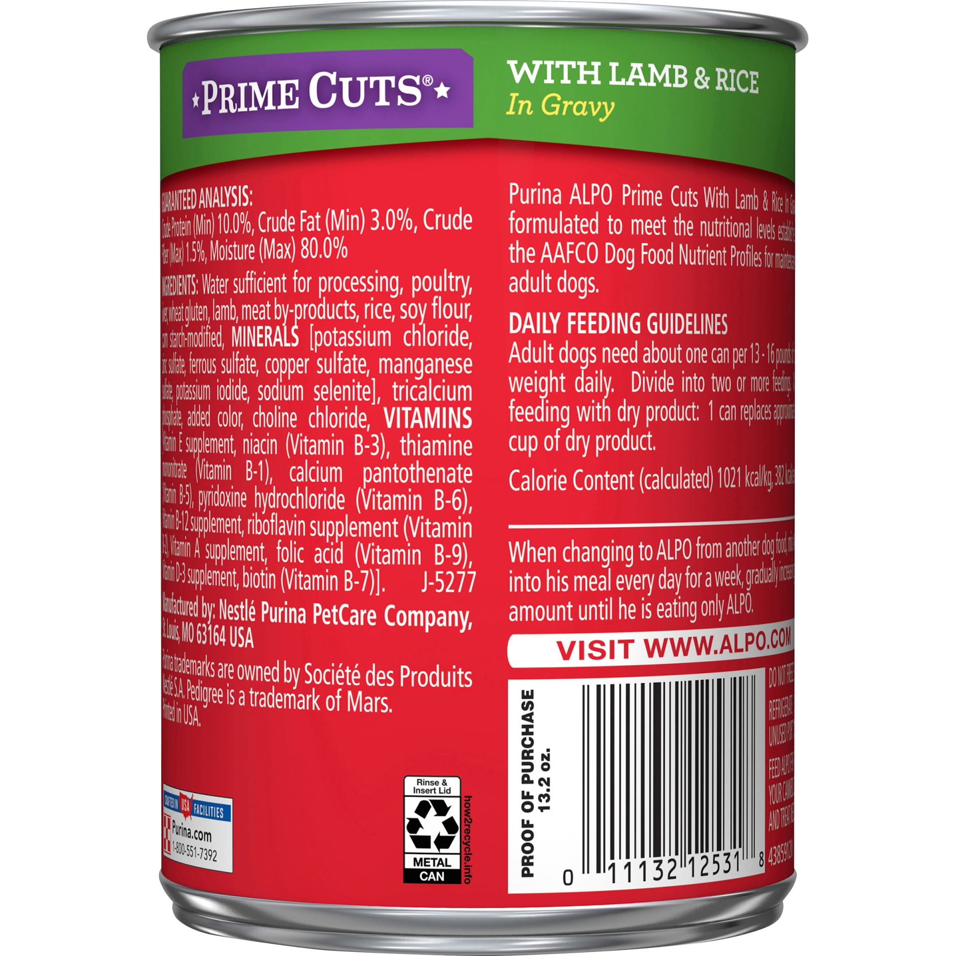 slide 2 of 7, Purina ALPO Prime Cuts With Lamb & Rice in Gravy Dog Food, 13.2 oz