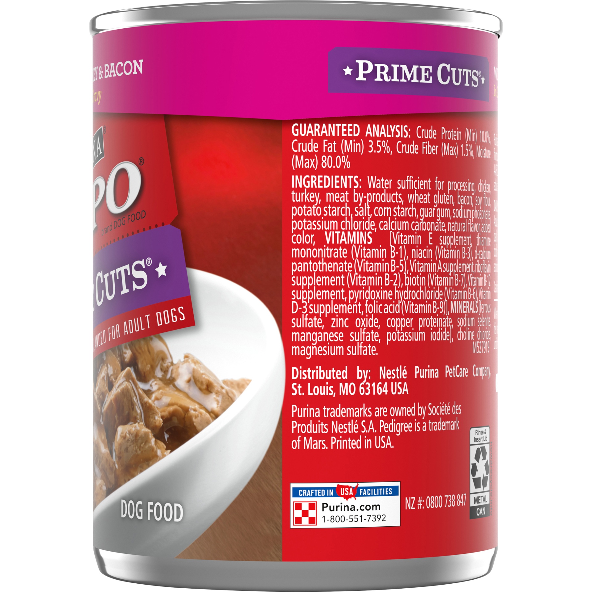 slide 4 of 7, Purina ALPO Prime Cuts with Turkey & Bacon in Gravy Dog Food, 13.2 oz