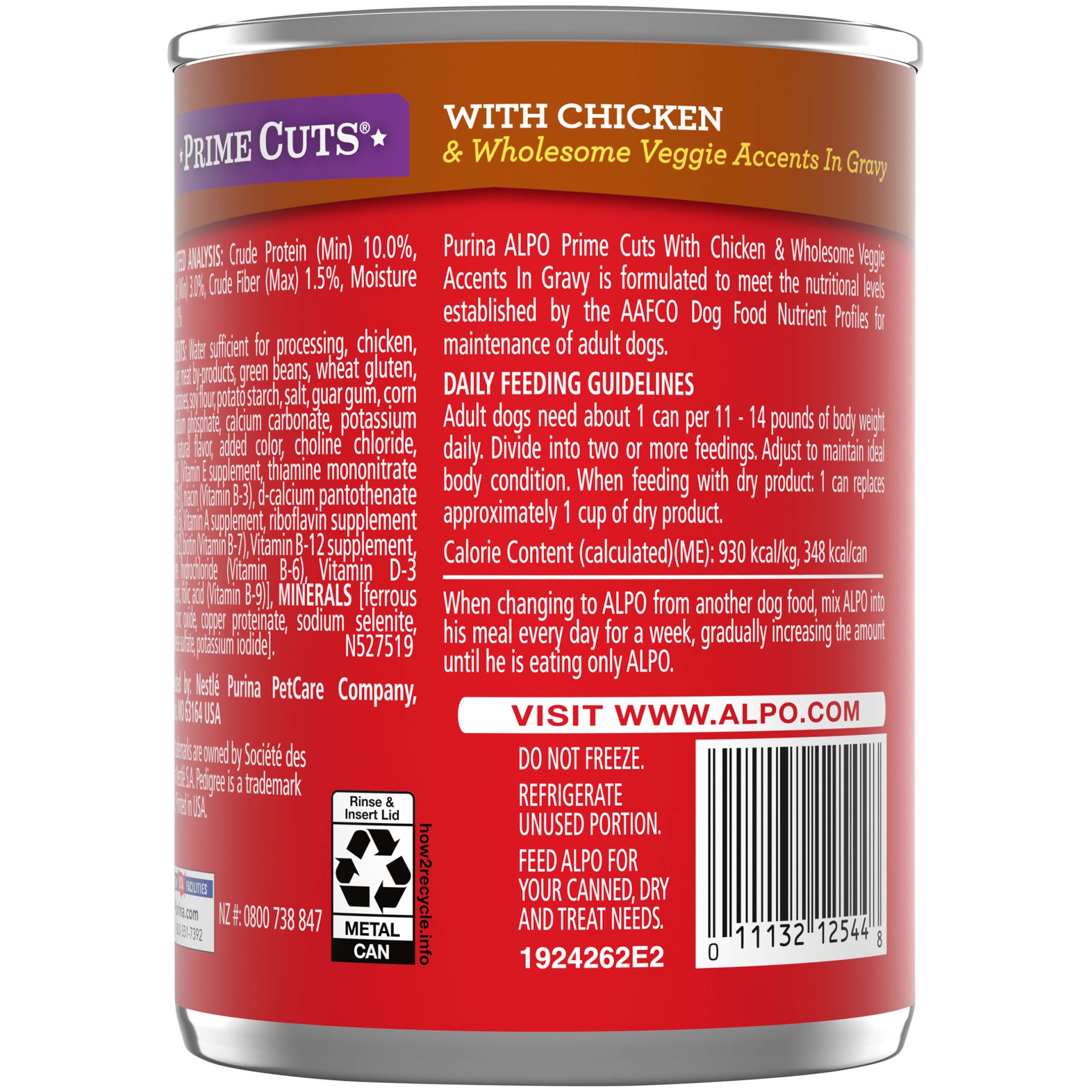 slide 2 of 7, Purina ALPO Prime Cuts with Chicken & Wholesome Veggie Accents in Gravy Dog Food, 13.2 oz