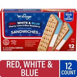 Kroger® Red White and Blue Cherry Lime and Blue Raspberry Sandwiches, 12 ct / 3.5 fl oz