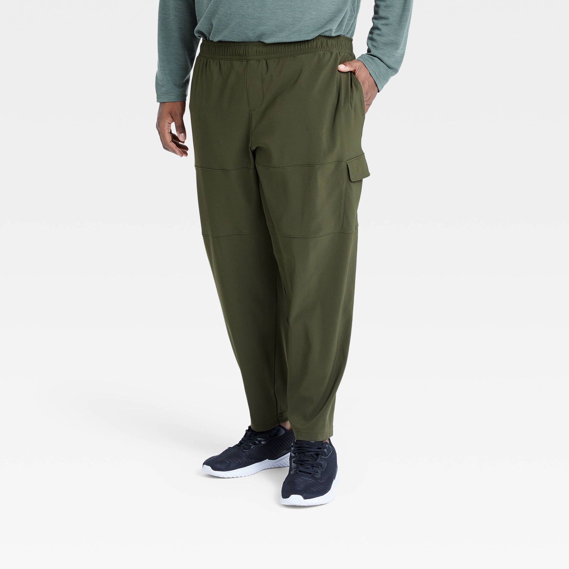 Men's Woven Cargo Jogger Pants - All in Motion Olive Green