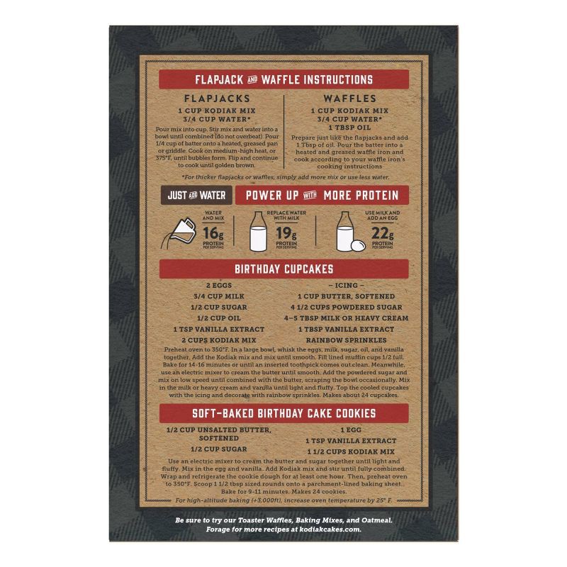 slide 4 of 7, Kodiak Cakes Protein-Packed Power Cakes Birthday Cake Pancake and Waffle Mix - 18oz, 18 oz