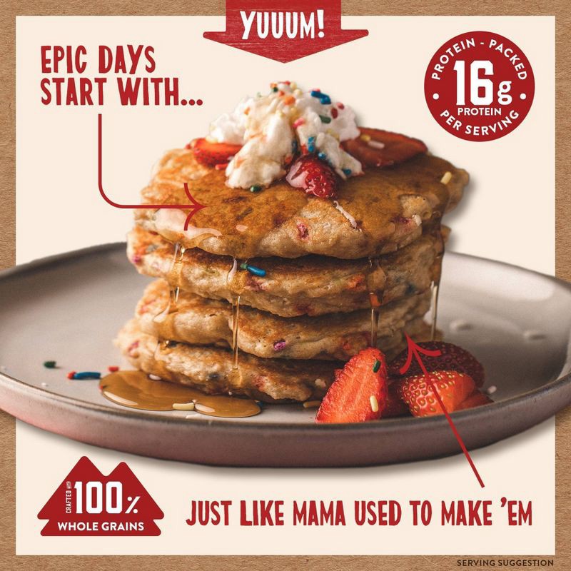 slide 5 of 7, Kodiak Cakes Protein-Packed Power Cakes Birthday Cake Pancake and Waffle Mix - 18oz, 18 oz