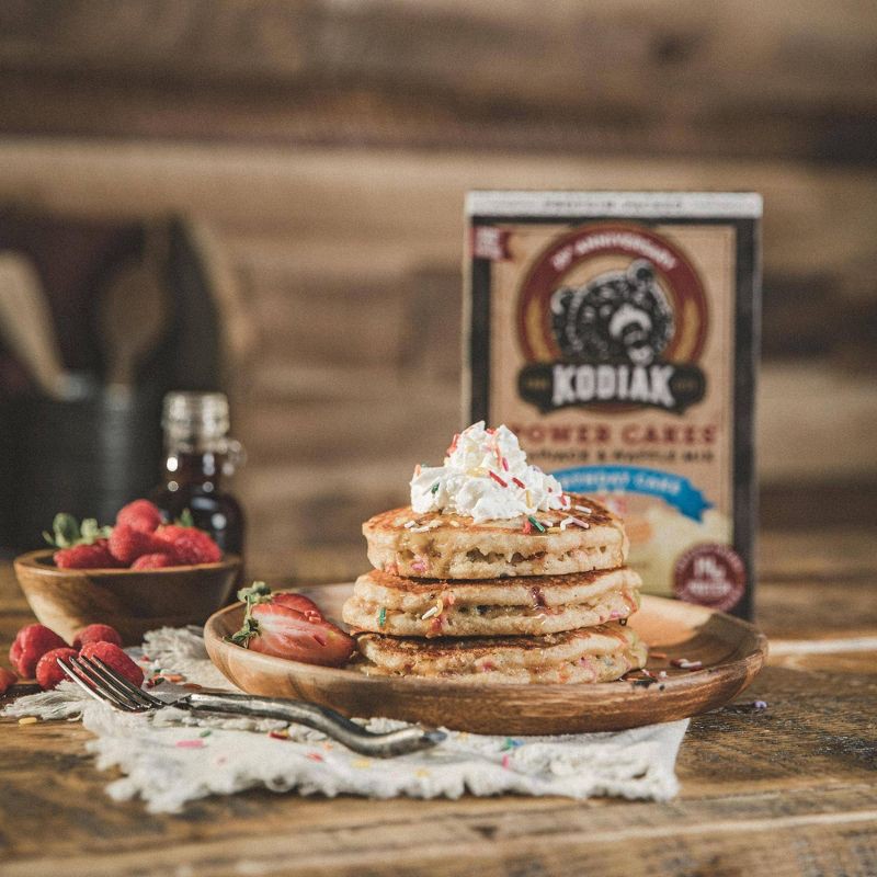slide 7 of 7, Kodiak Cakes Protein-Packed Power Cakes Birthday Cake Pancake and Waffle Mix - 18oz, 18 oz