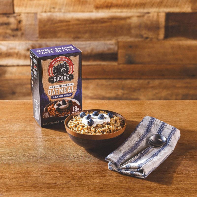 slide 5 of 5, Kodiak Cakes Kodiak Protein-Packed Instant Oatmeal Blueberries & Cream - 6ct, 6 ct