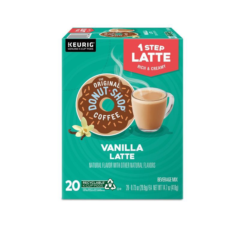 slide 3 of 13, The Original Donut Shop One Step Latte Vanilla Dark Roast- Keurig K-Cup Coffee Pods - 20ct, 20 ct