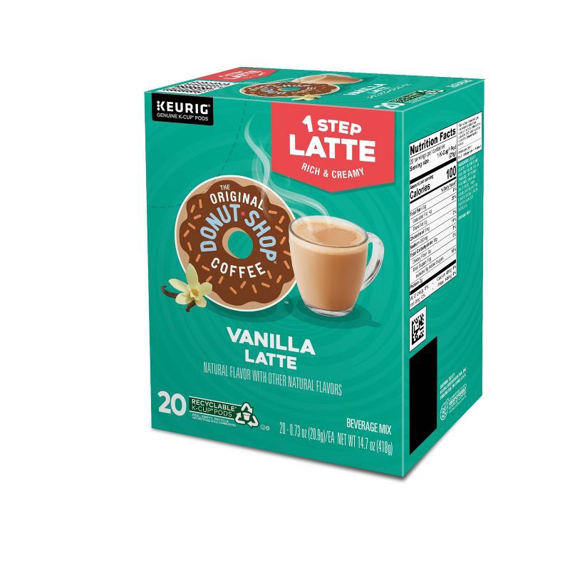 slide 10 of 13, The Original Donut Shop One Step Latte Vanilla Dark Roast- Keurig K-Cup Coffee Pods - 20ct, 20 ct