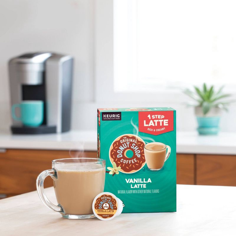 slide 11 of 13, The Original Donut Shop One Step Latte Vanilla Dark Roast- Keurig K-Cup Coffee Pods - 20ct, 20 ct