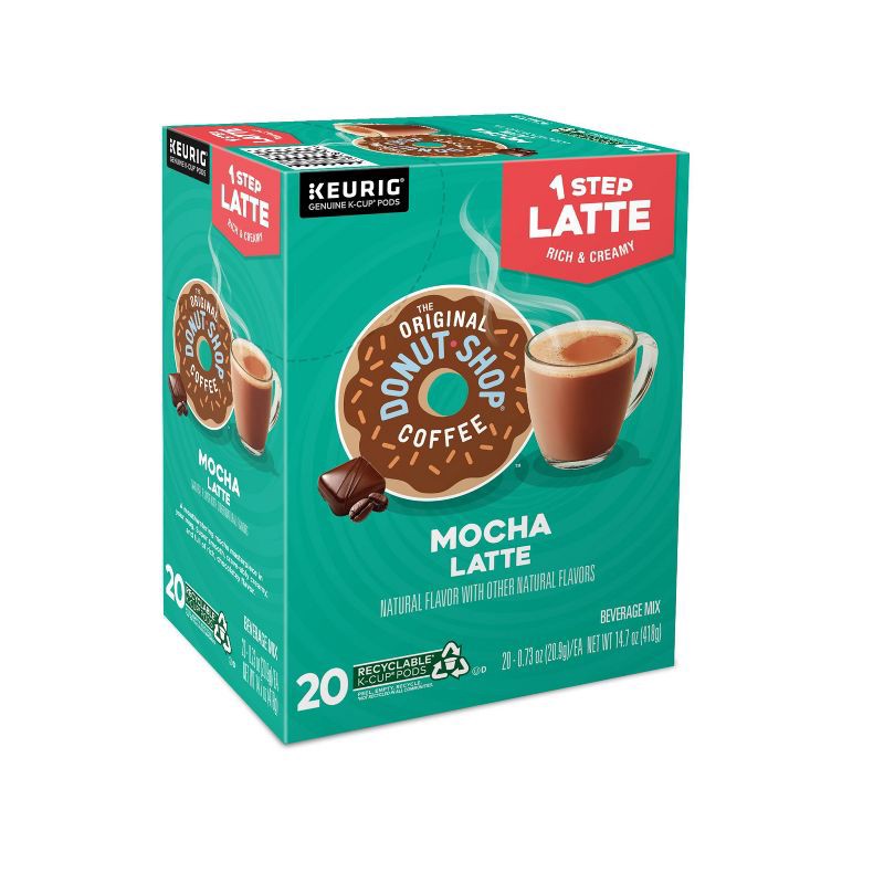 slide 10 of 12, The Original Donut Shop One Step Latte Mocha Dark Roast - Keurig K-Cup Coffee Pods - 20ct, 20 ct