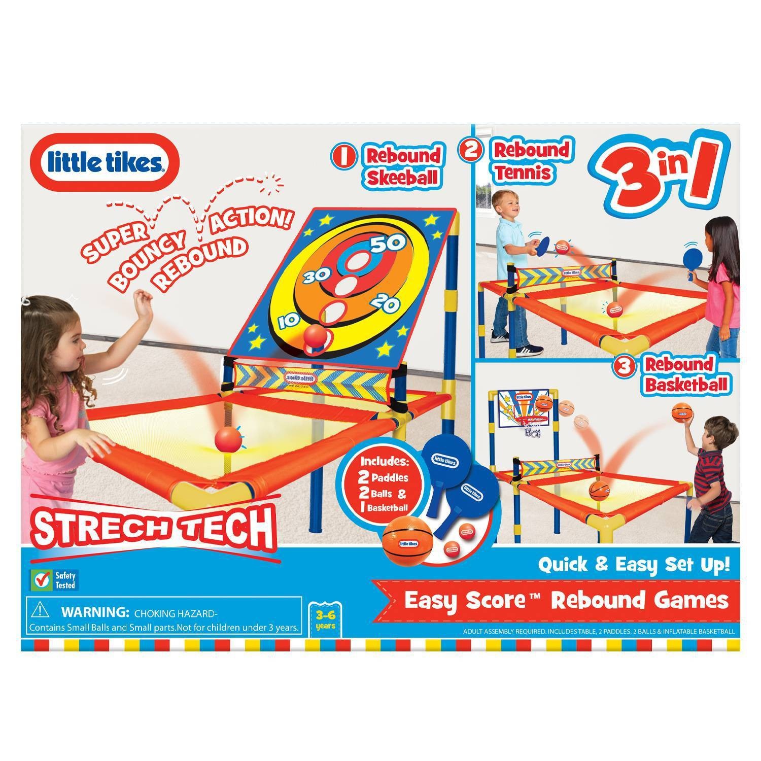 Little Tikes Easy Score Rebound Tennis Ping Pong Game with 2 Paddles and 2  Balls