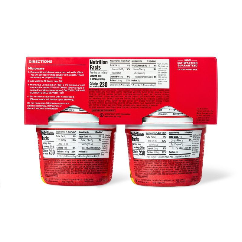 slide 2 of 4, Swift Macaroni & Cheese Microwavable Cups - 4ct - Market Pantry™, 4 ct