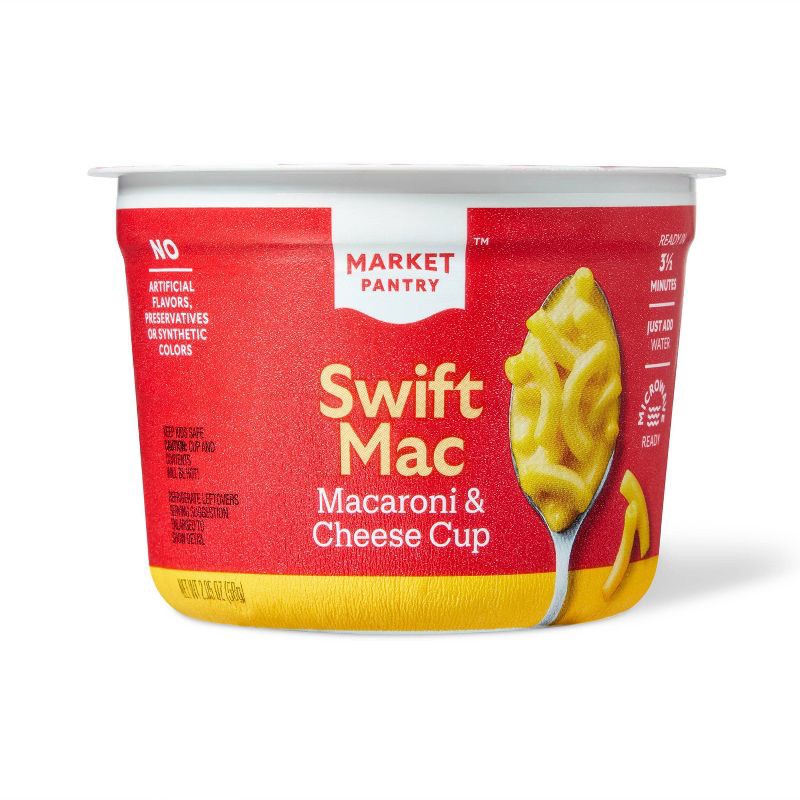 slide 3 of 4, Swift Macaroni & Cheese Microwavable Cups - 4ct - Market Pantry™, 4 ct