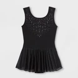 Girls' Dancewear Tank Leotard with Skirt - Cat & Jack™ Black S: Lightweight Scoopneck