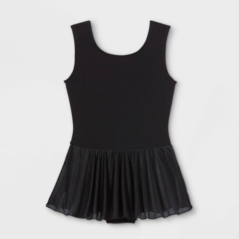 slide 2 of 2, Girls' Dancewear Tank Leotard with Skirt - Cat & Jack™ Black XL: Cotton Blend, Recycled Polyester, Spandex, Scoopneck, 1 ct