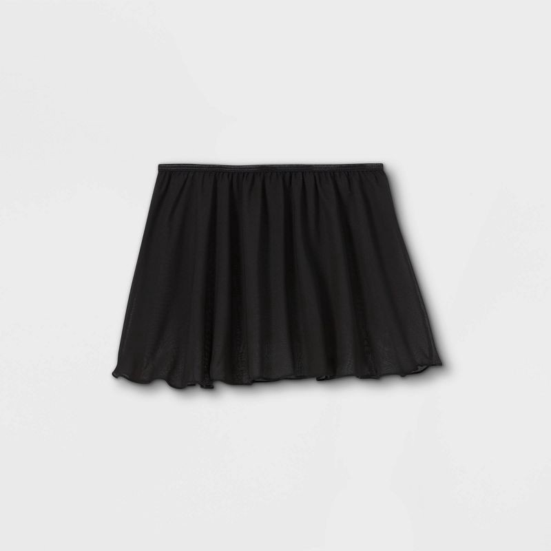 slide 2 of 2, Girls' Dance Activewear Skirt - Cat & Jack™ Black XS: Recycled Polyester, Pull-On, Mid Rise, 1 ct