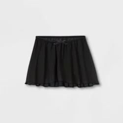 Girls' Dance Activewear Skirt - Cat & Jack™ Black XS: Recycled Polyester, Pull-On, Mid Rise