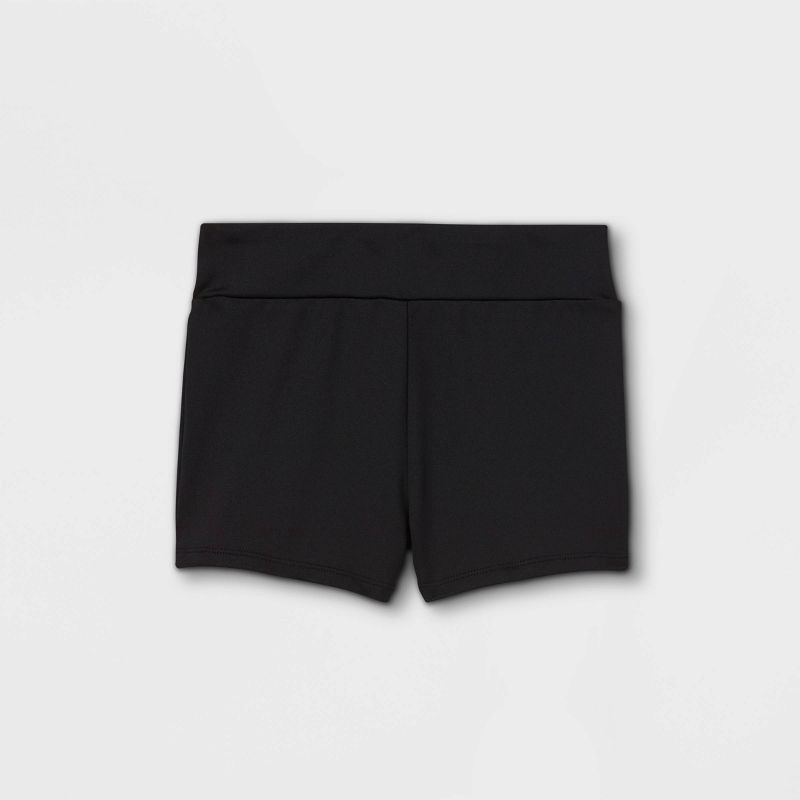 slide 2 of 2, Girls' Gymnastics Shorts - Cat & Jack™ Black L: Recycled Polyester, Spandex, Mid Rise, Pull-On, 1 ct