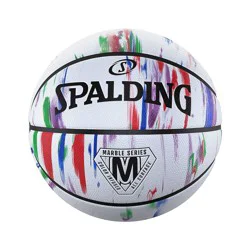 Spalding 29.5'' Basketball - Marble White: Official Size 7, Rubber Shell