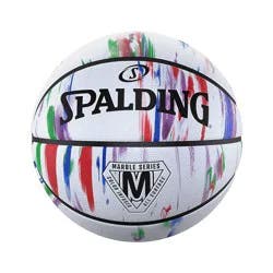 Spalding 29.5'' Basketball - Marble White: Official Size 7, Rubber Shell