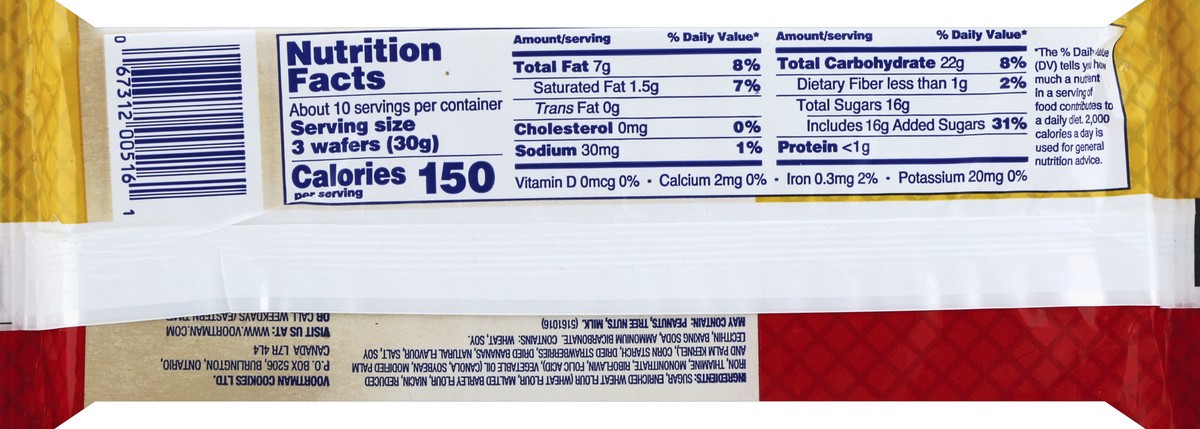 slide 6 of 6, Voortman Bakery Strawberry Banana Sugar Wafer, 10.6 oz