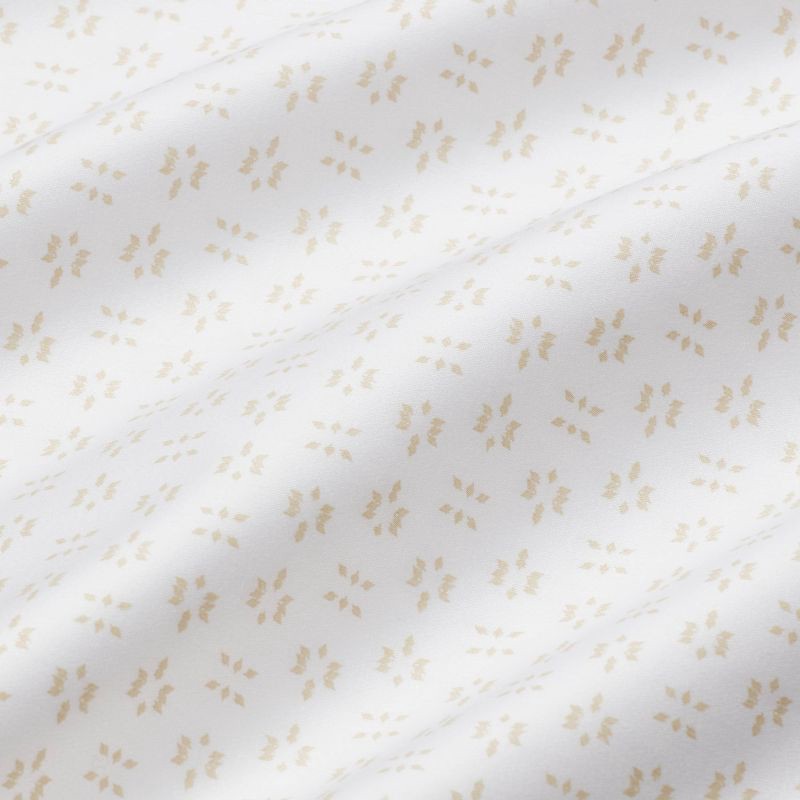 slide 4 of 5, Queen Printed Performance 400 Thread Count Sheet Set Arneda - Threshold™: Cotton, Ikat Design, Fits up to 18" Mattress, 1 ct