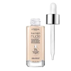 L'Oreal Paris True Match Hyaluronic Tinted Serum Makeup Skincare Hybrid - 0.5-2 Very Light - 1 fl oz: Buildable Coverage, Radiant Finish