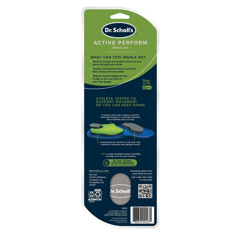 slide 2 of 3, Dr. Scholl's Active Insoles for Men - Size (8-13): Foam, Foot Pain Relief, 1 ct