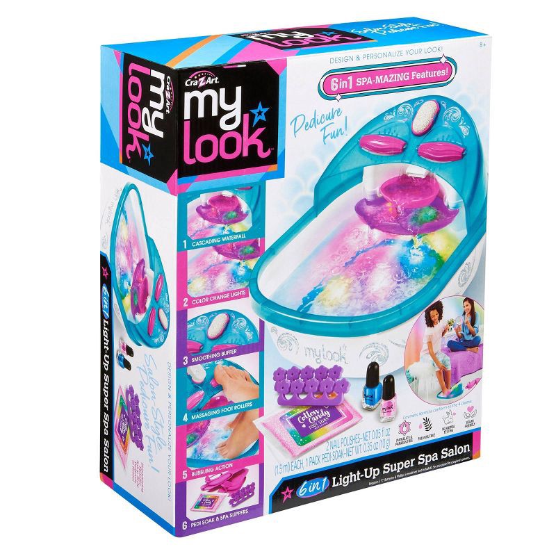 slide 3 of 8, MY LOOK 6-in-1 Light-Up Super Spa Salon Activity Kit: Creative Thinking Craft Set for Kids with Stickers & Nail Polish, 1 ct