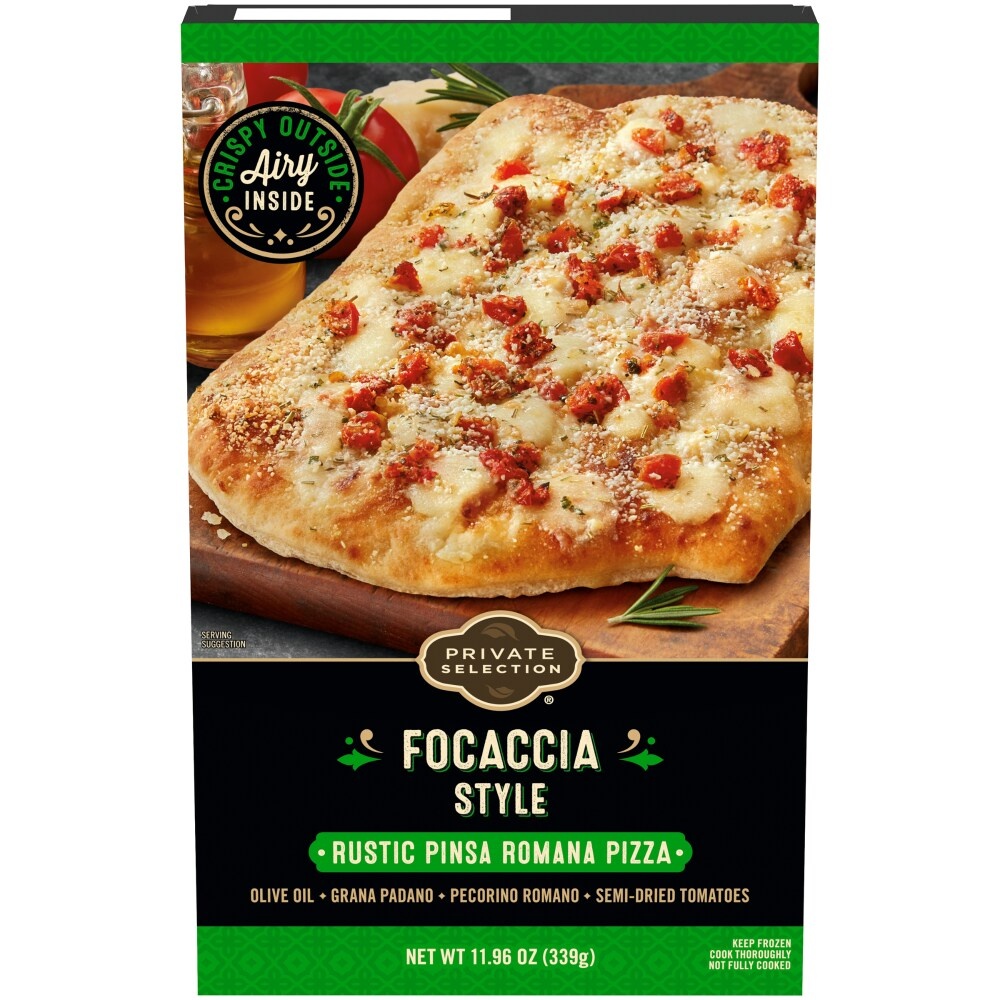 slide 1 of 1, Private Selection Focaccia Style Rustic Pinsa Romana Frozen Pizza, 11.96 oz